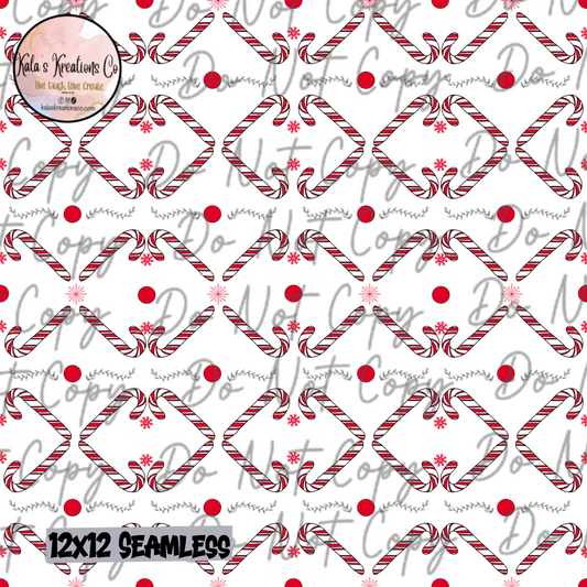 DIGITAL FILE 12x12 seamless candy cane xmas