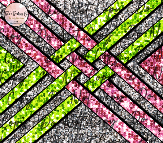 DIGITAL FILE pink and green sequin braided 20oz