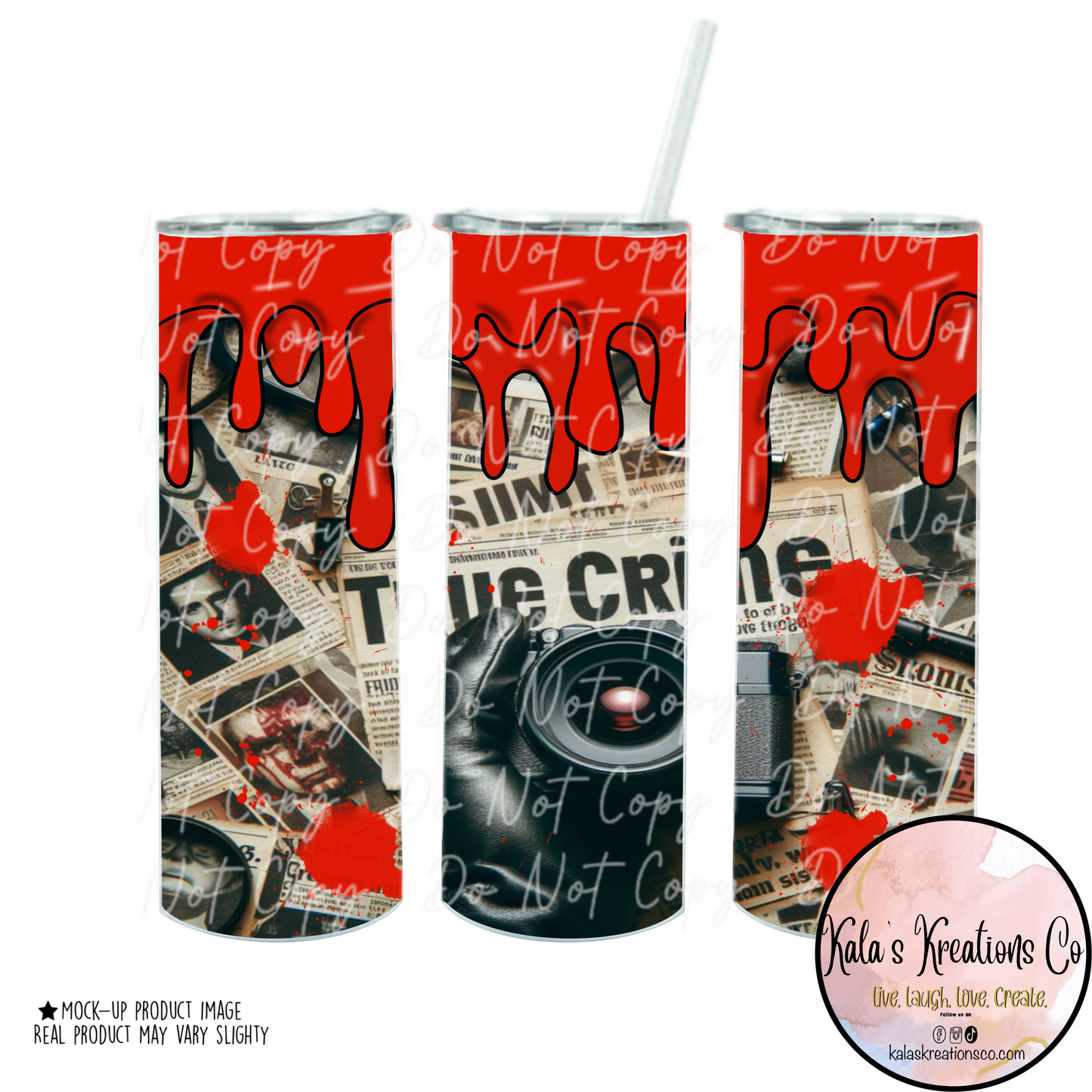 20 oz sublimation true crime camera tumbler