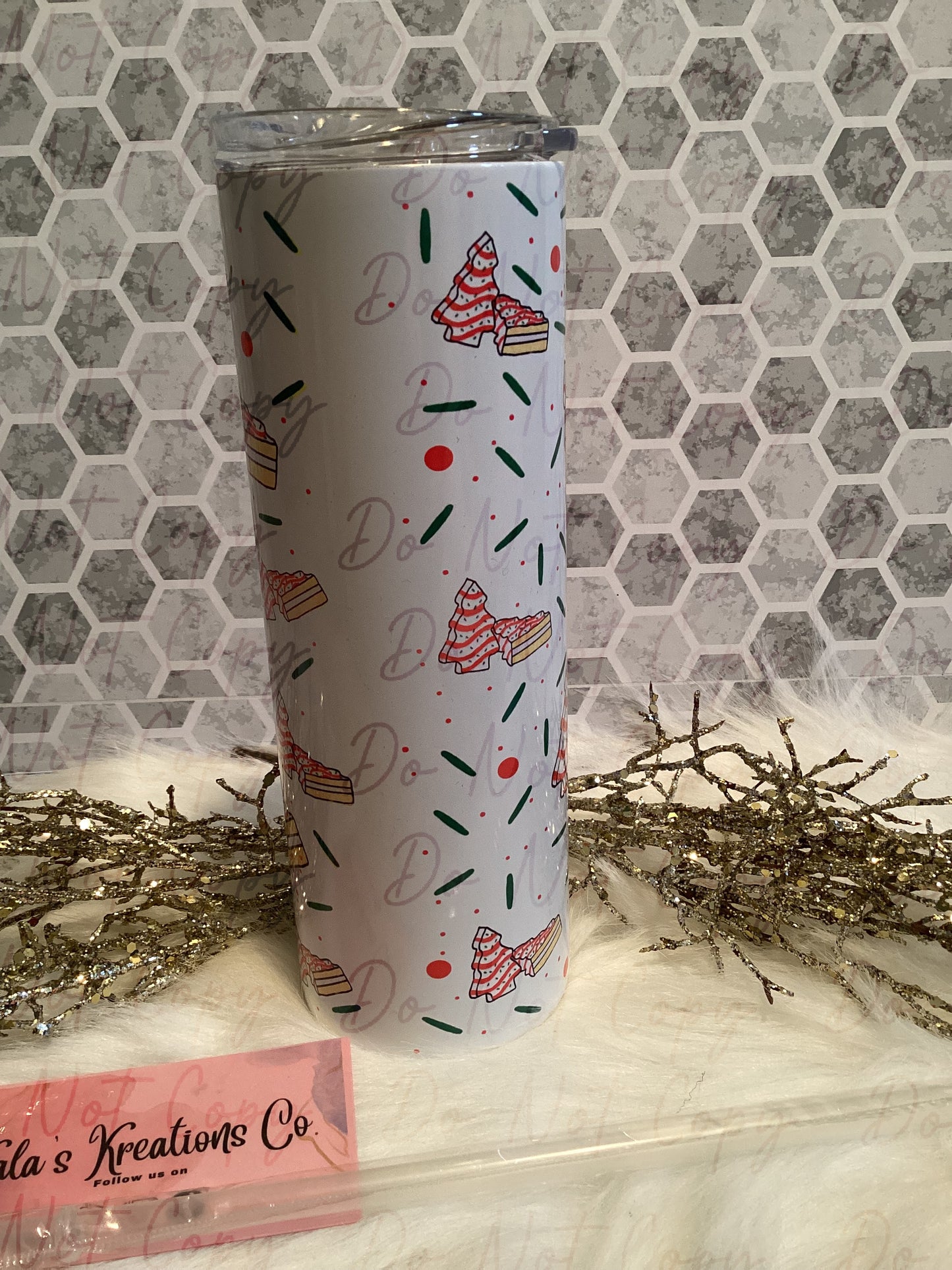 20 oz  sublimation Christmas tree cakes tumbler