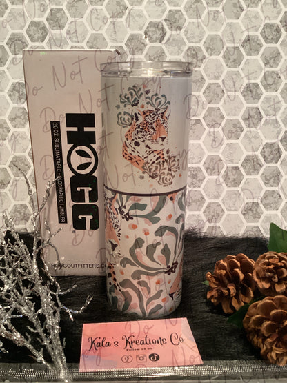 20 oz Holographic sublimation Leopard tumbler