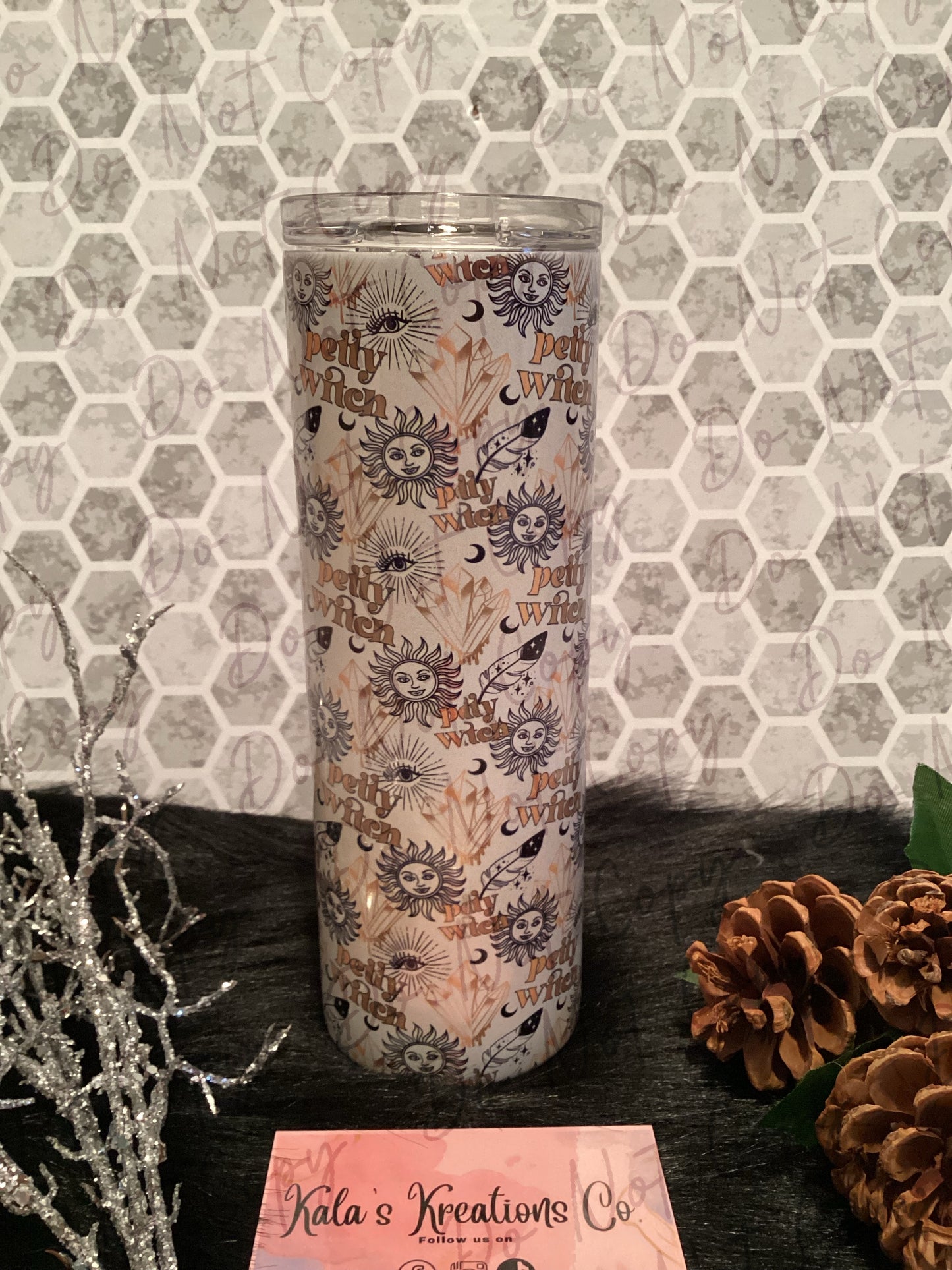 20 oz Holographic sublimation Petty witch crystal tumbler