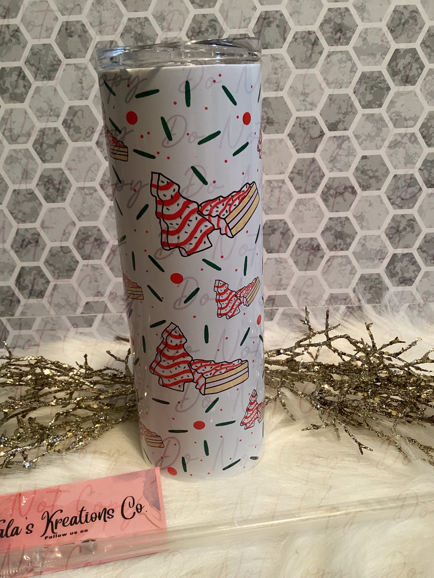 20 oz  sublimation Christmas tree cakes tumbler