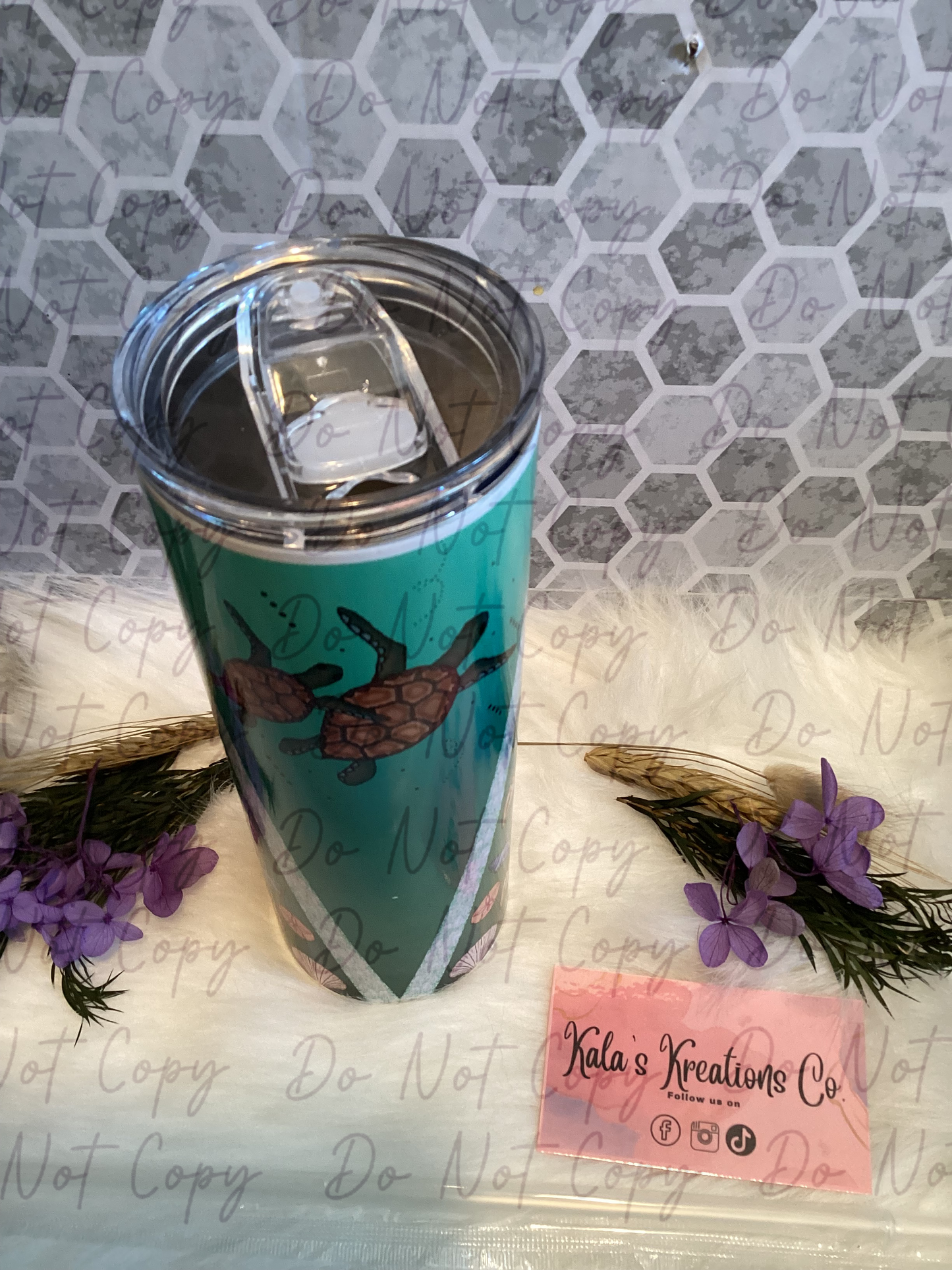 20 oz turtle seashell sublimation tumbler