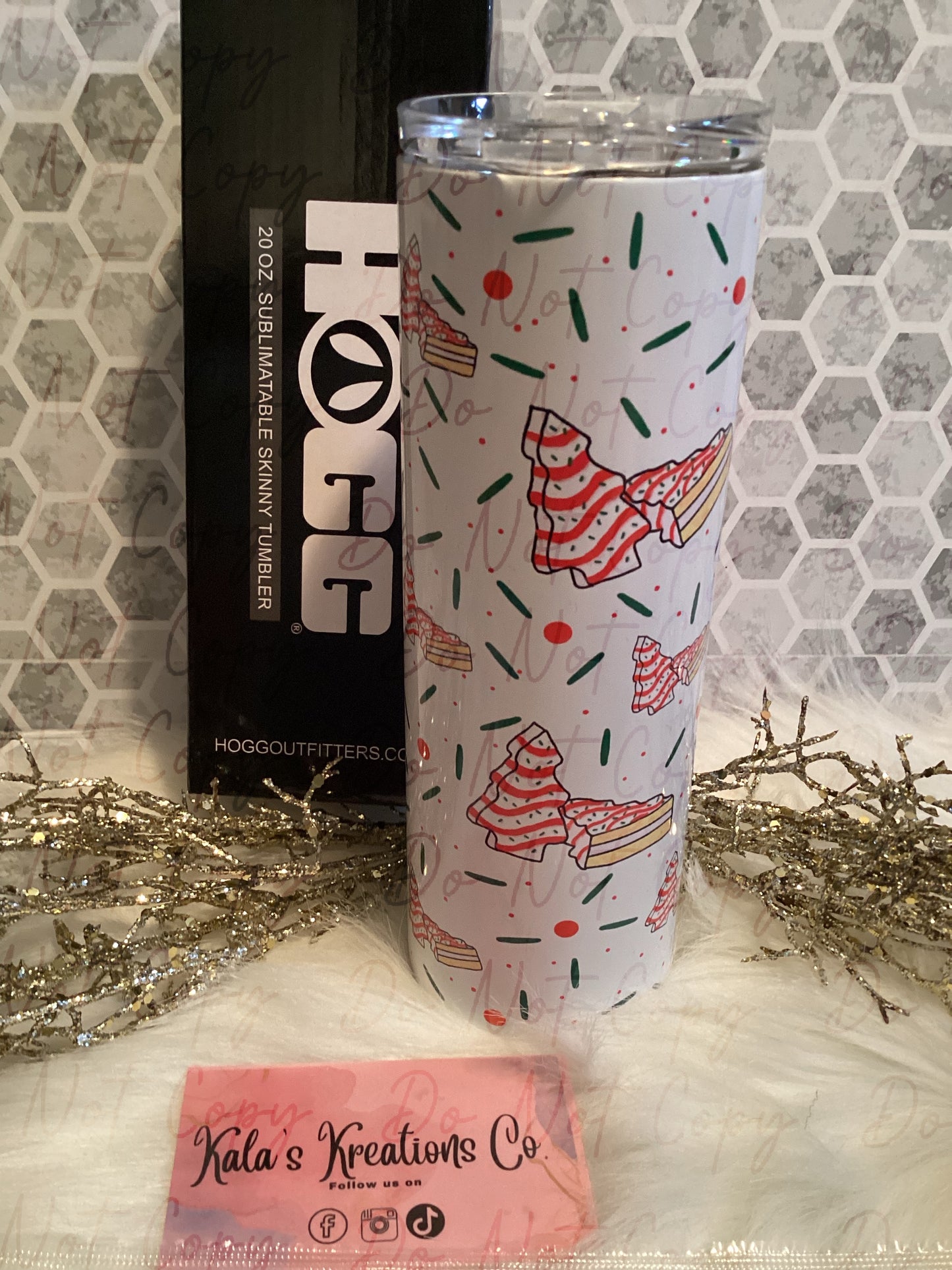 20 oz  sublimation Christmas tree cakes tumbler