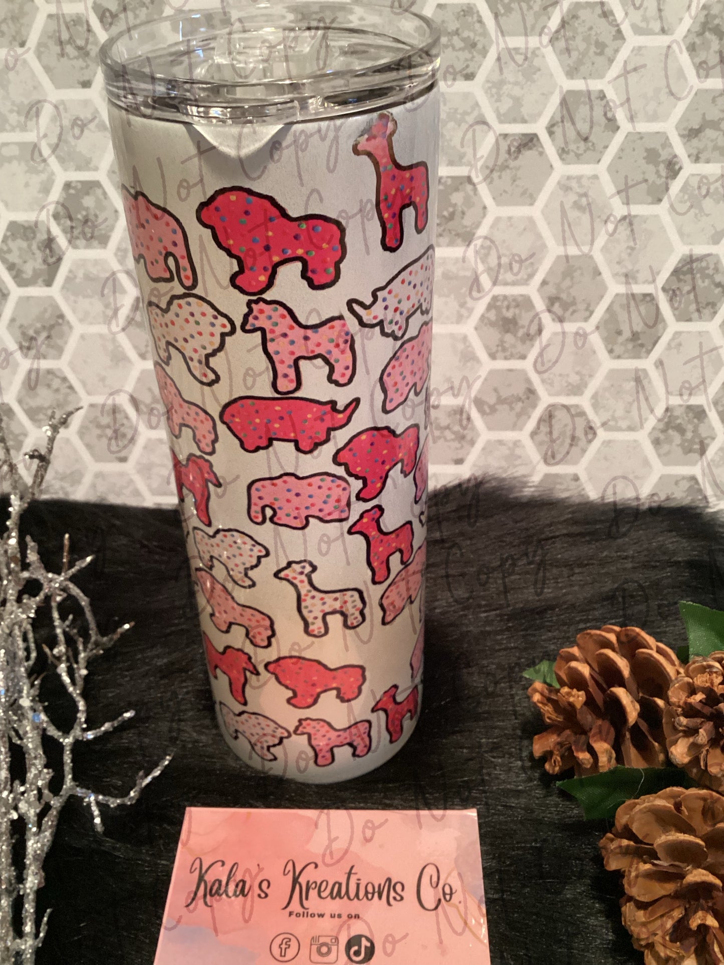 20 oz Holographic sublimation Mama Animal Cookie Tumbler