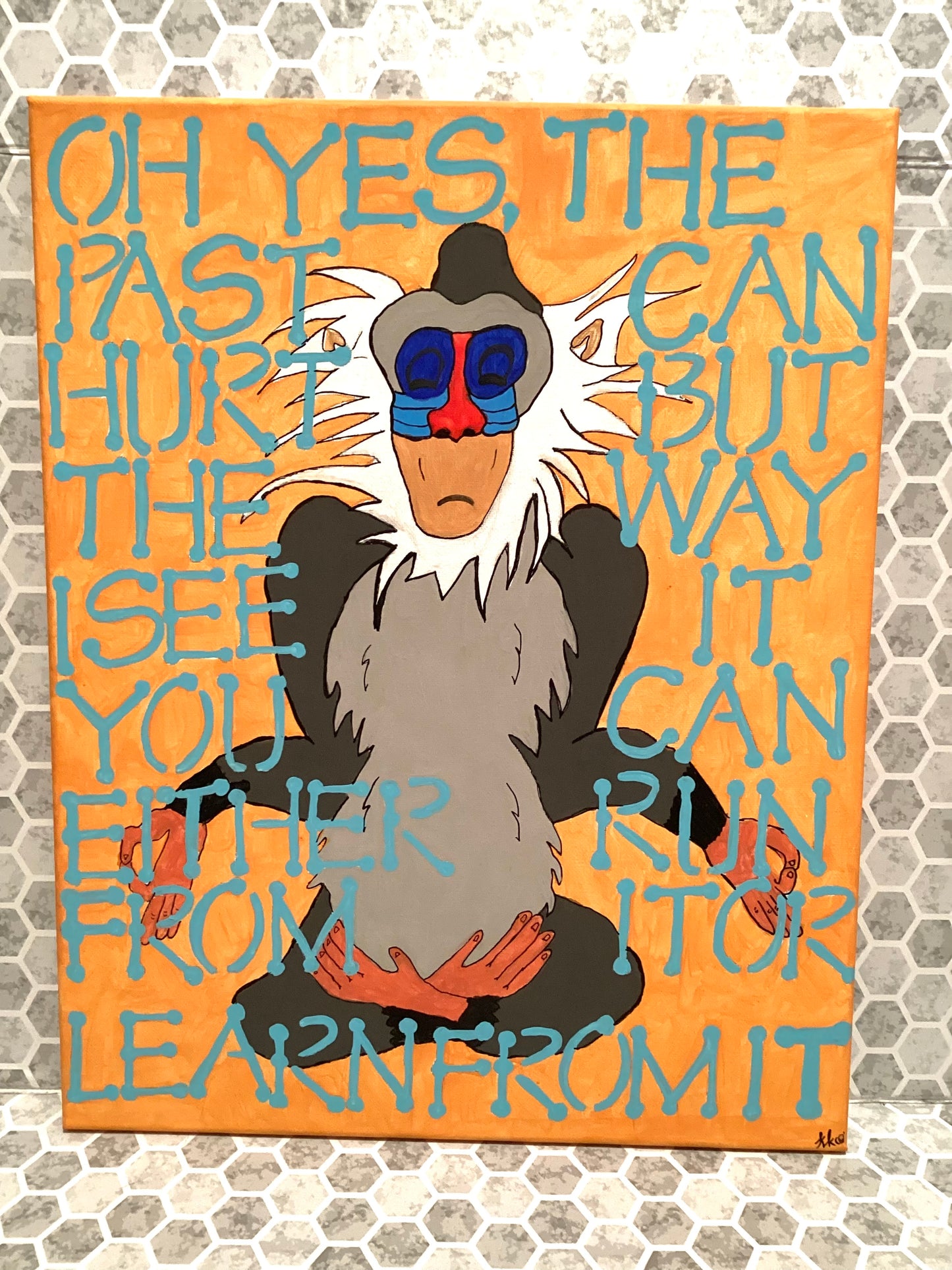 16x20 Monkey Quote Hand Painted Canvas