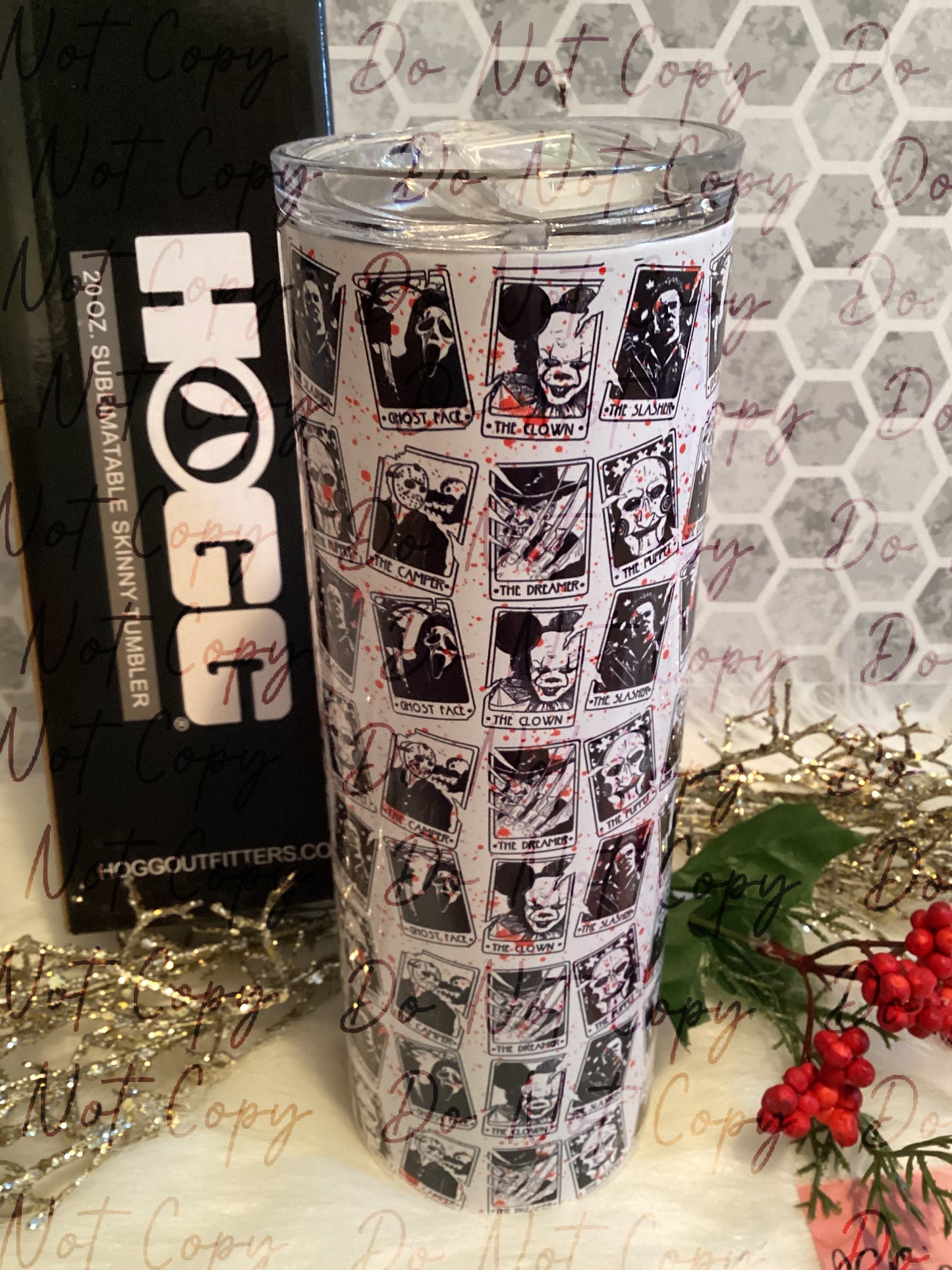 20 oz sublimation horror tarot card tumbler