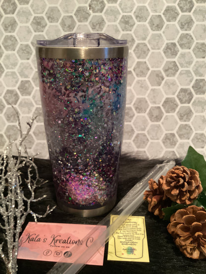 30 oz Snow globe Aztec pattern tumbler