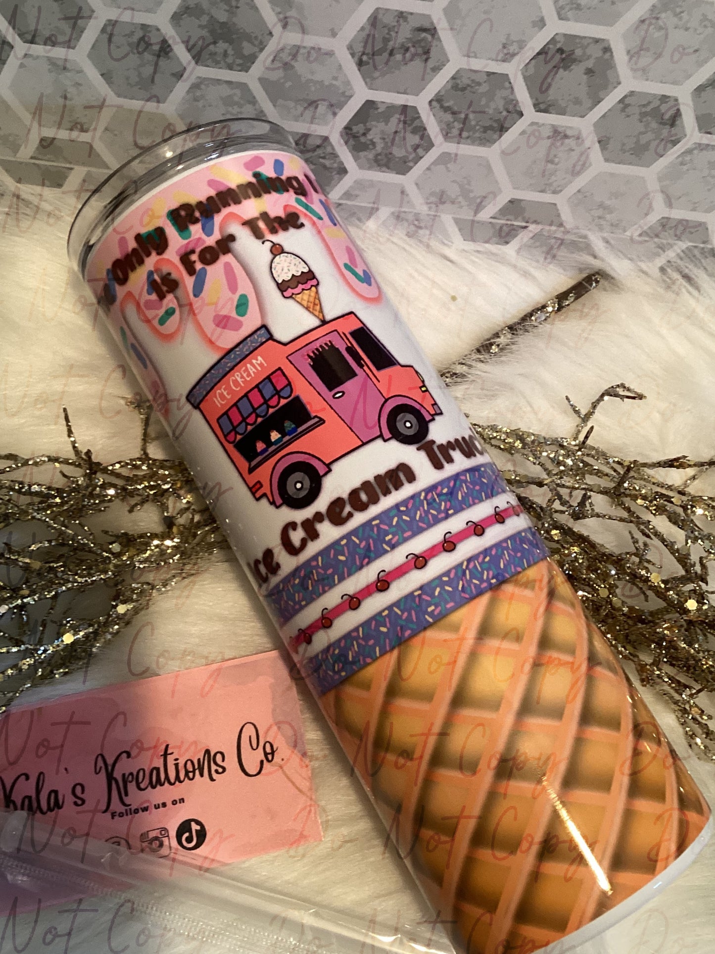 20 oz sublimation ice cream truck tumbler