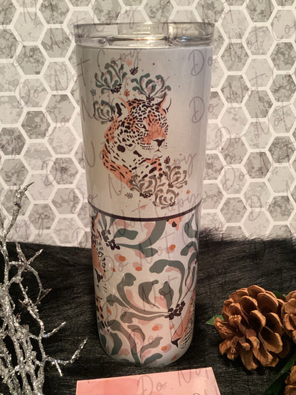 20 oz Holographic sublimation Leopard tumbler