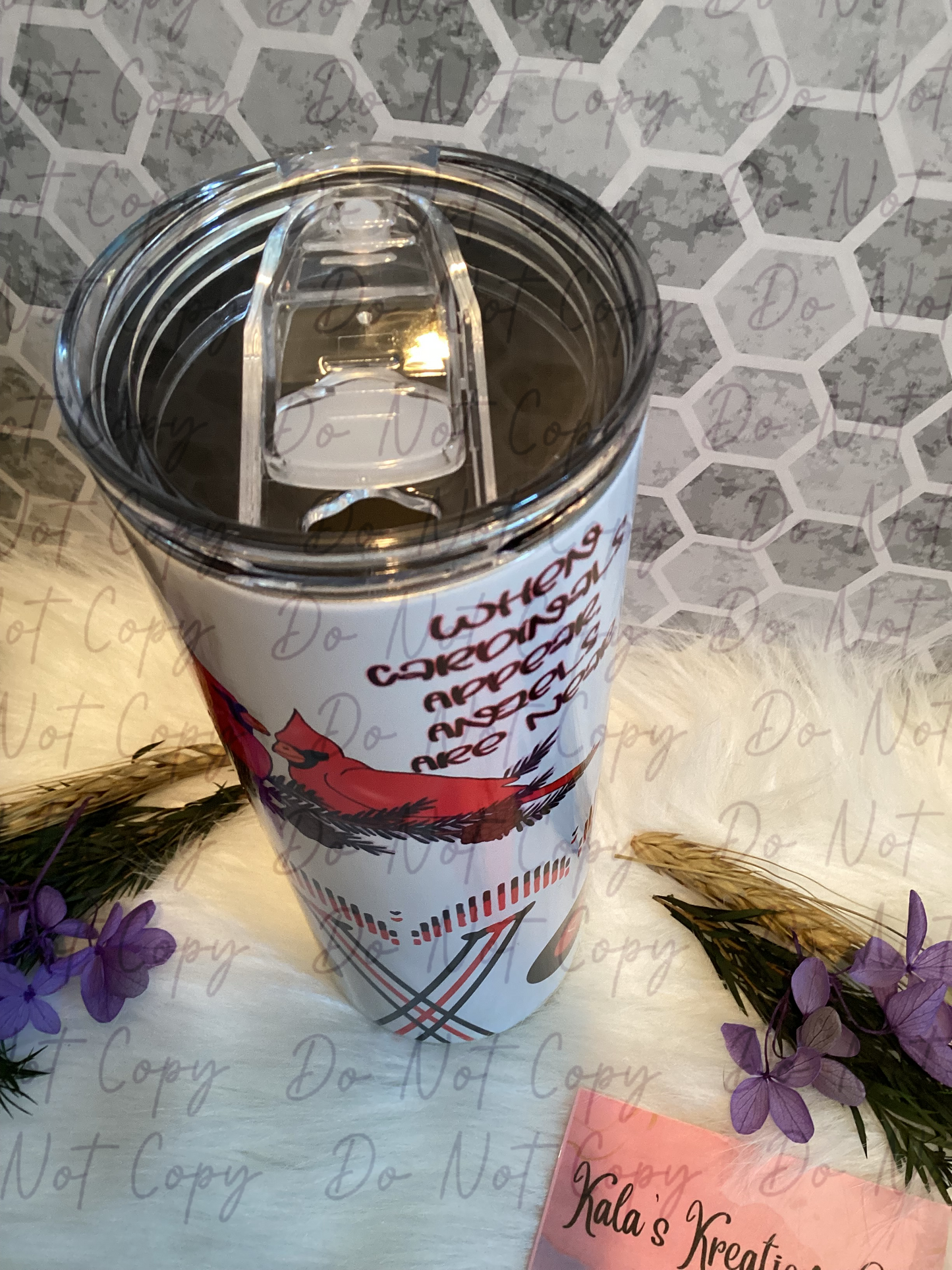 20 oz when cardinals appear angels are near quote sublimation tumbler