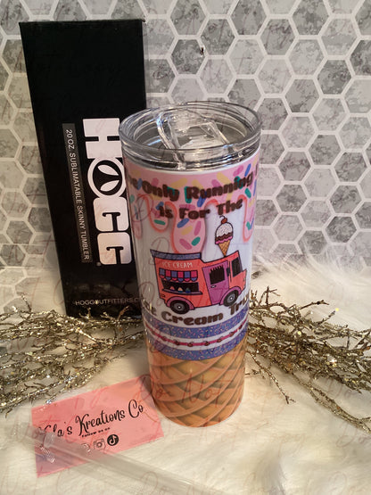 20 oz sublimation ice cream truck tumbler