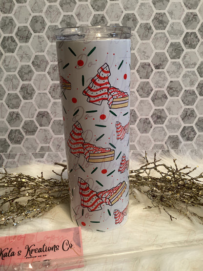 20 oz  sublimation Christmas tree cakes tumbler