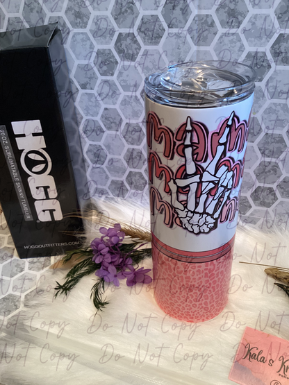 20 oz Mama skellie peace hand sublimation tumbler