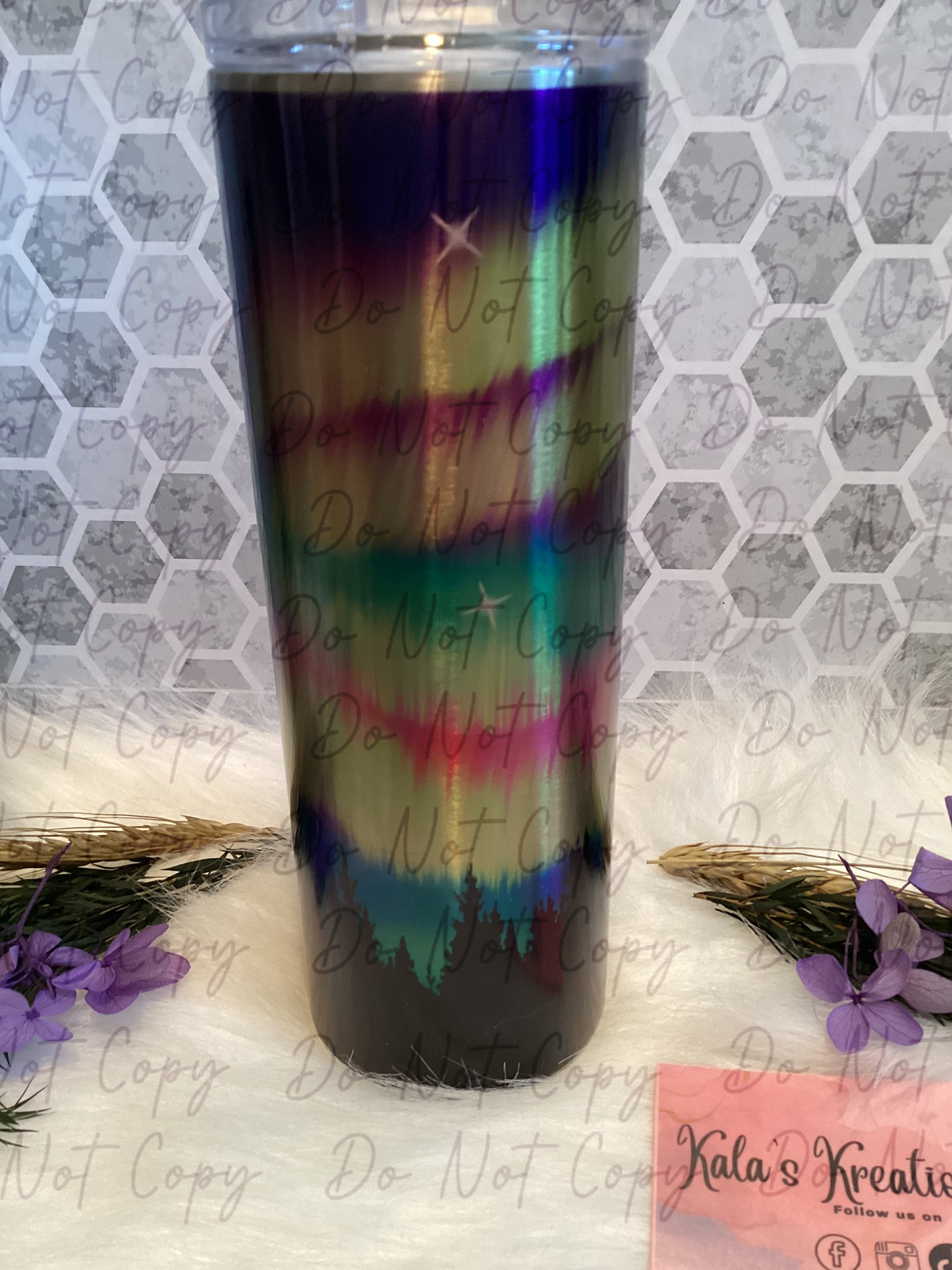 20 oz aurora borealis scenic sublimation tumbler