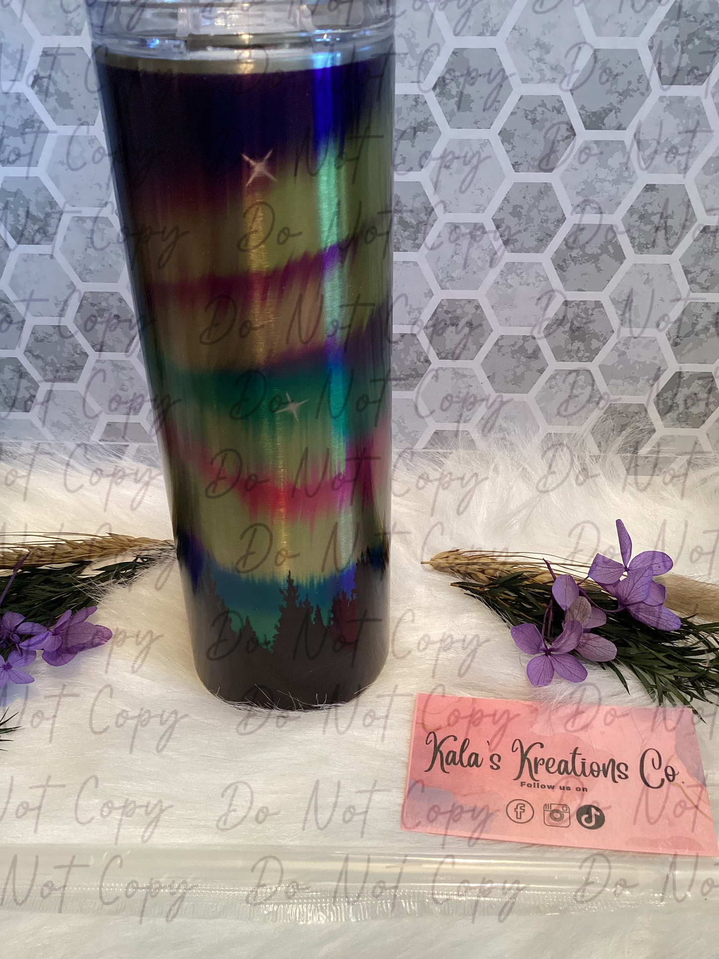 20 oz aurora borealis scenic sublimation tumbler