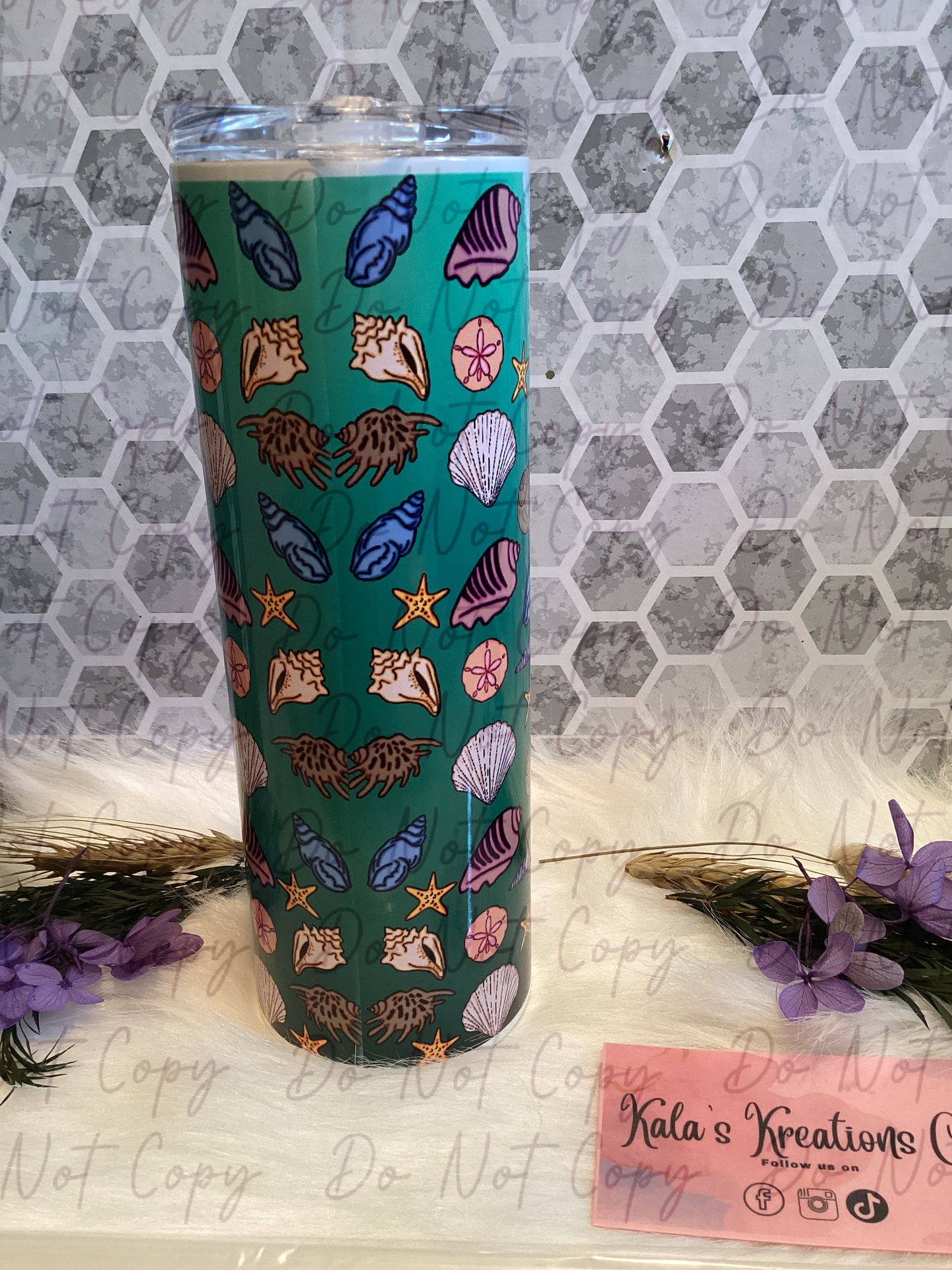 20 oz turtle seashell sublimation tumbler