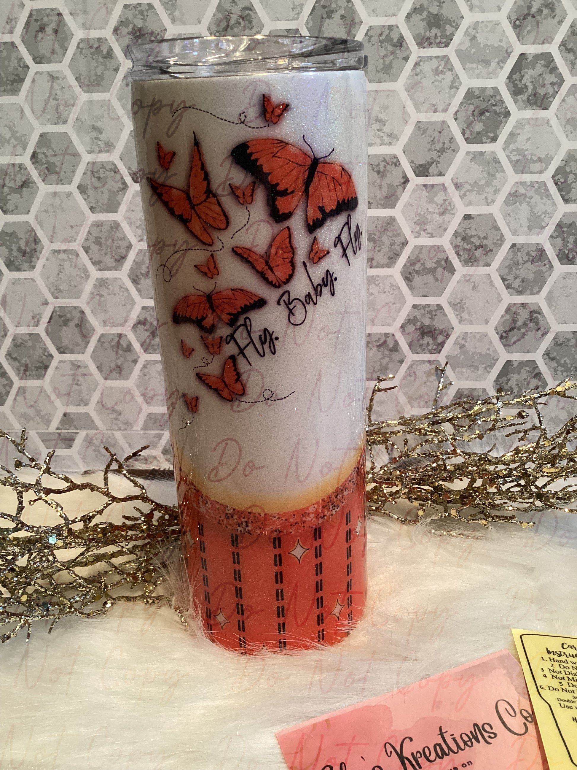 Butterfly Tumbler Butterfly Cup Glitter Butterfly Tumbler 