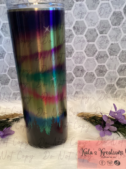 20 oz aurora borealis scenic sublimation tumbler