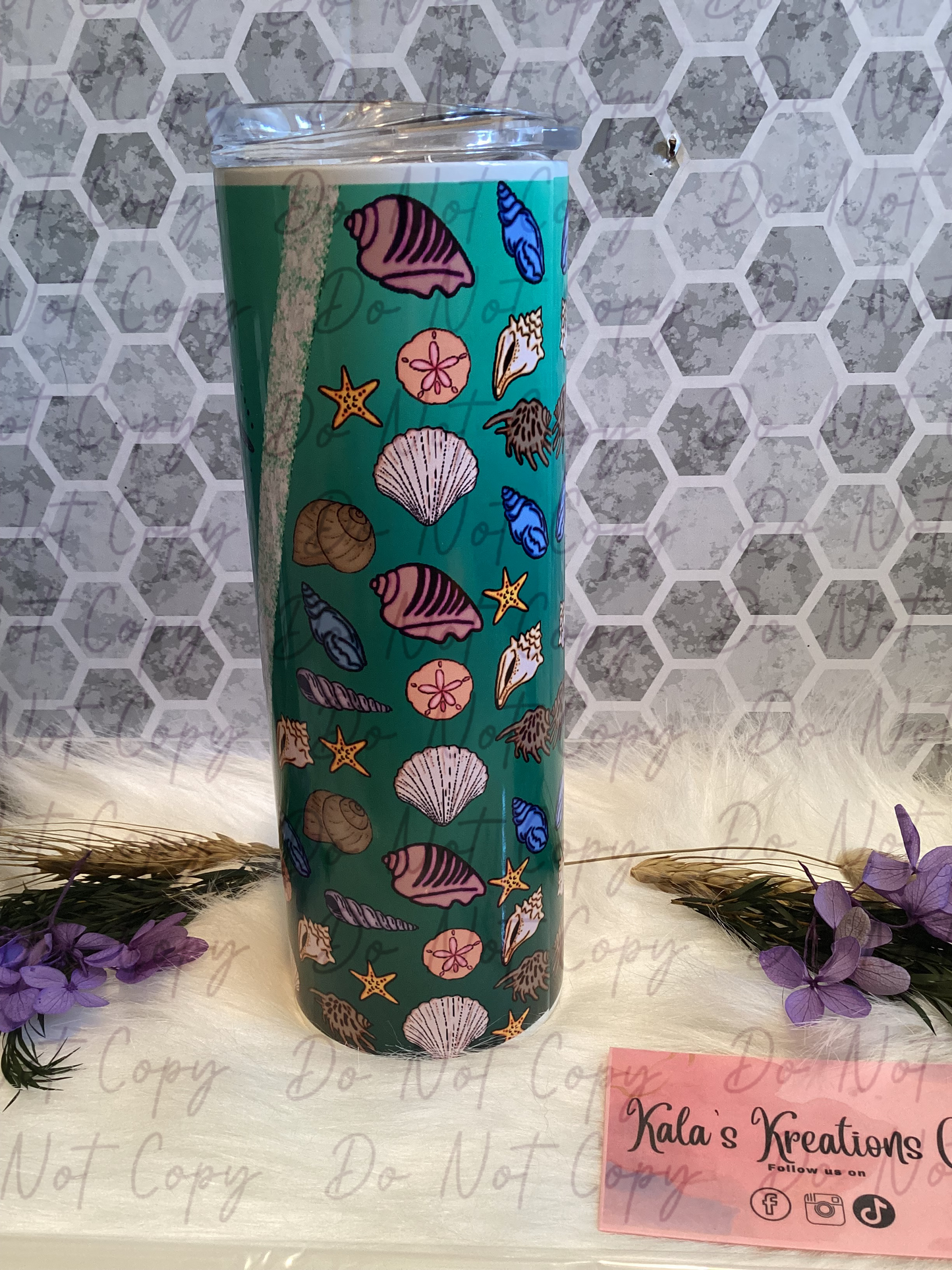 20 oz turtle seashell sublimation tumbler