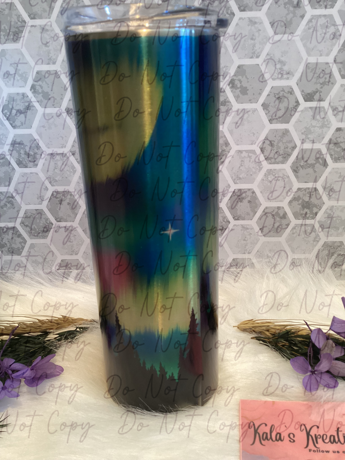 20 oz aurora borealis scenic sublimation tumbler