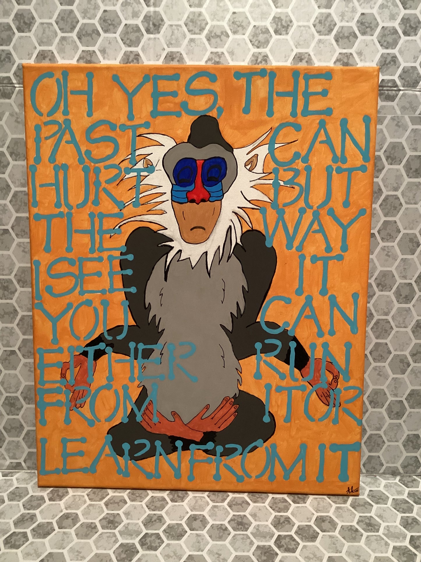 16x20 Monkey Quote Hand Painted Canvas