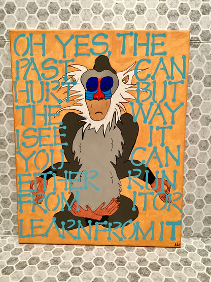 16x20 Monkey Quote Hand Painted Canvas