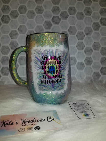 16oz peacock beautiful quote mug