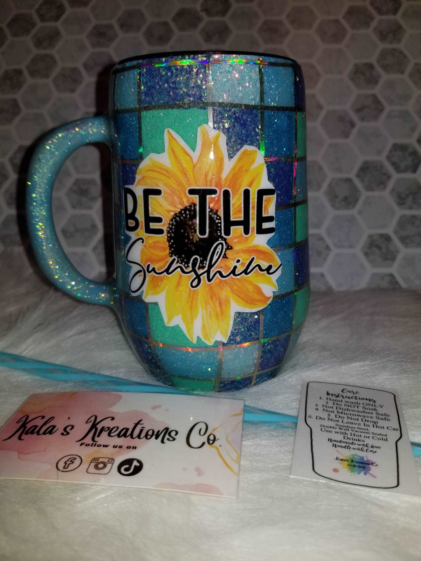 16 oz be the sunshine sunflower mug