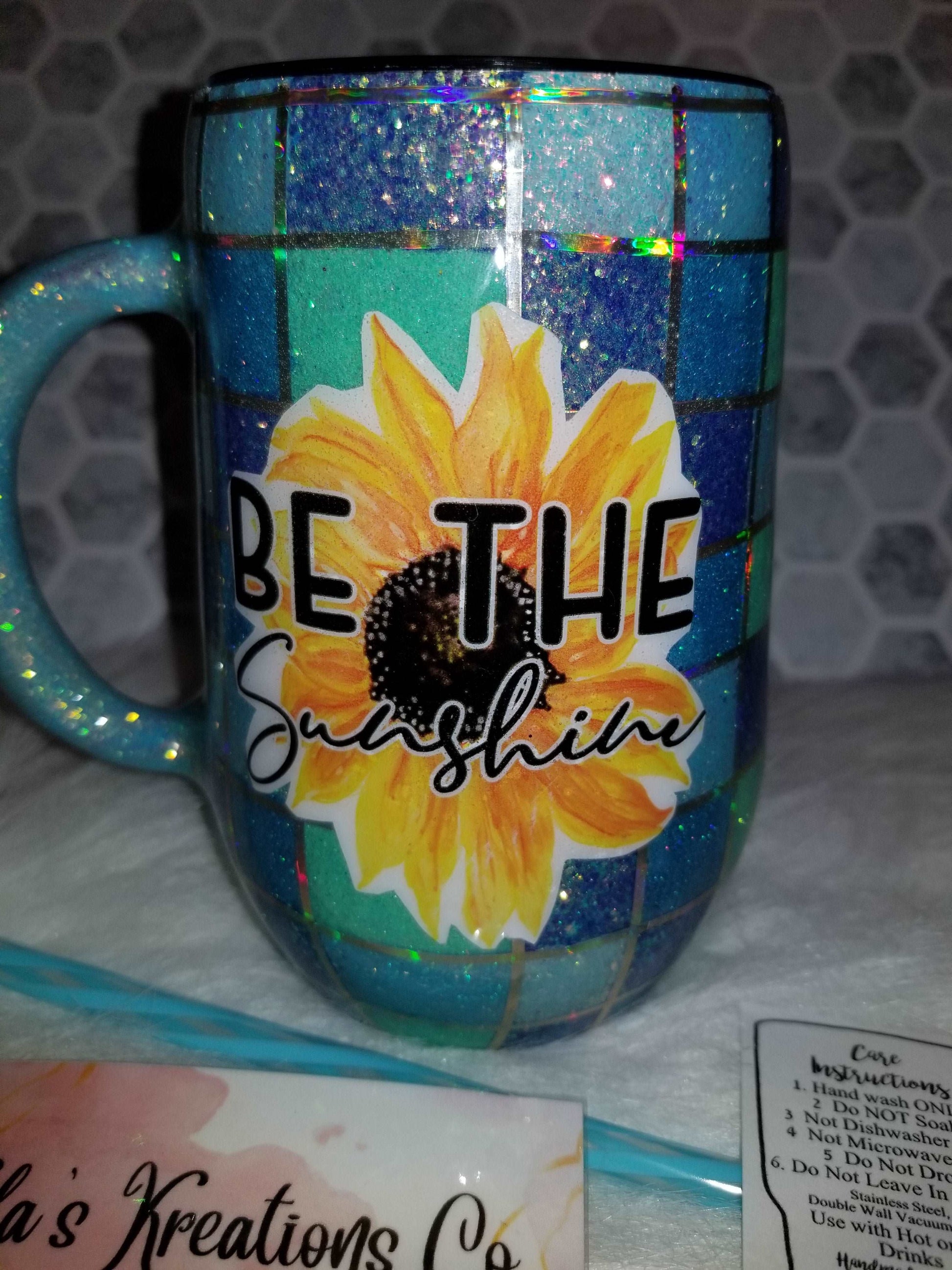 16 oz be the sunshine sunflower mug