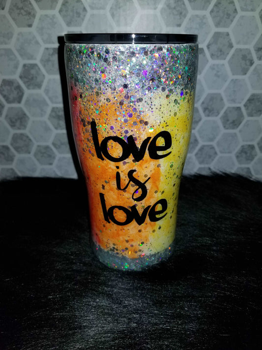 20 oz Love is Love rainbow tumbler