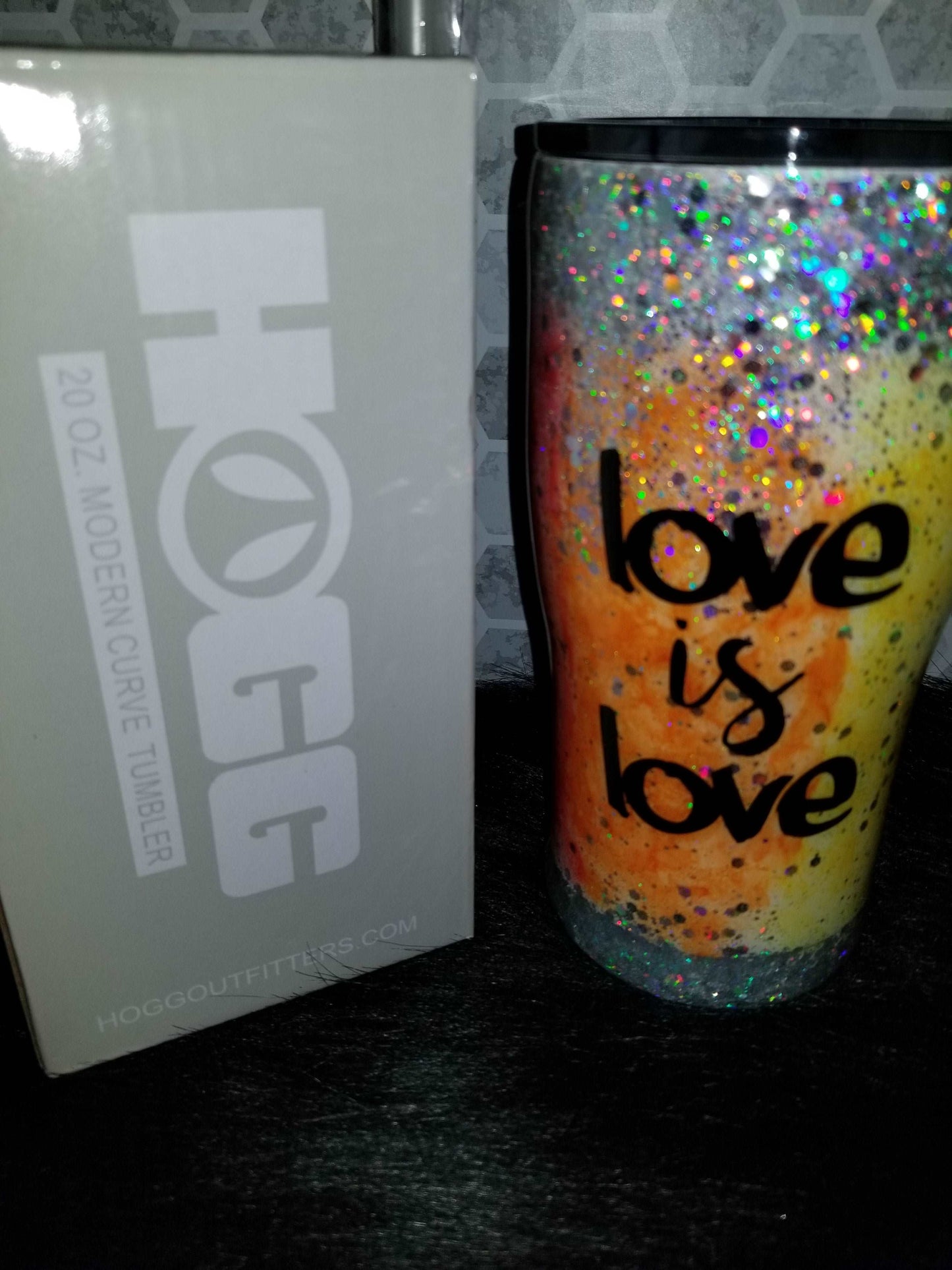 20 oz Love is Love rainbow tumbler