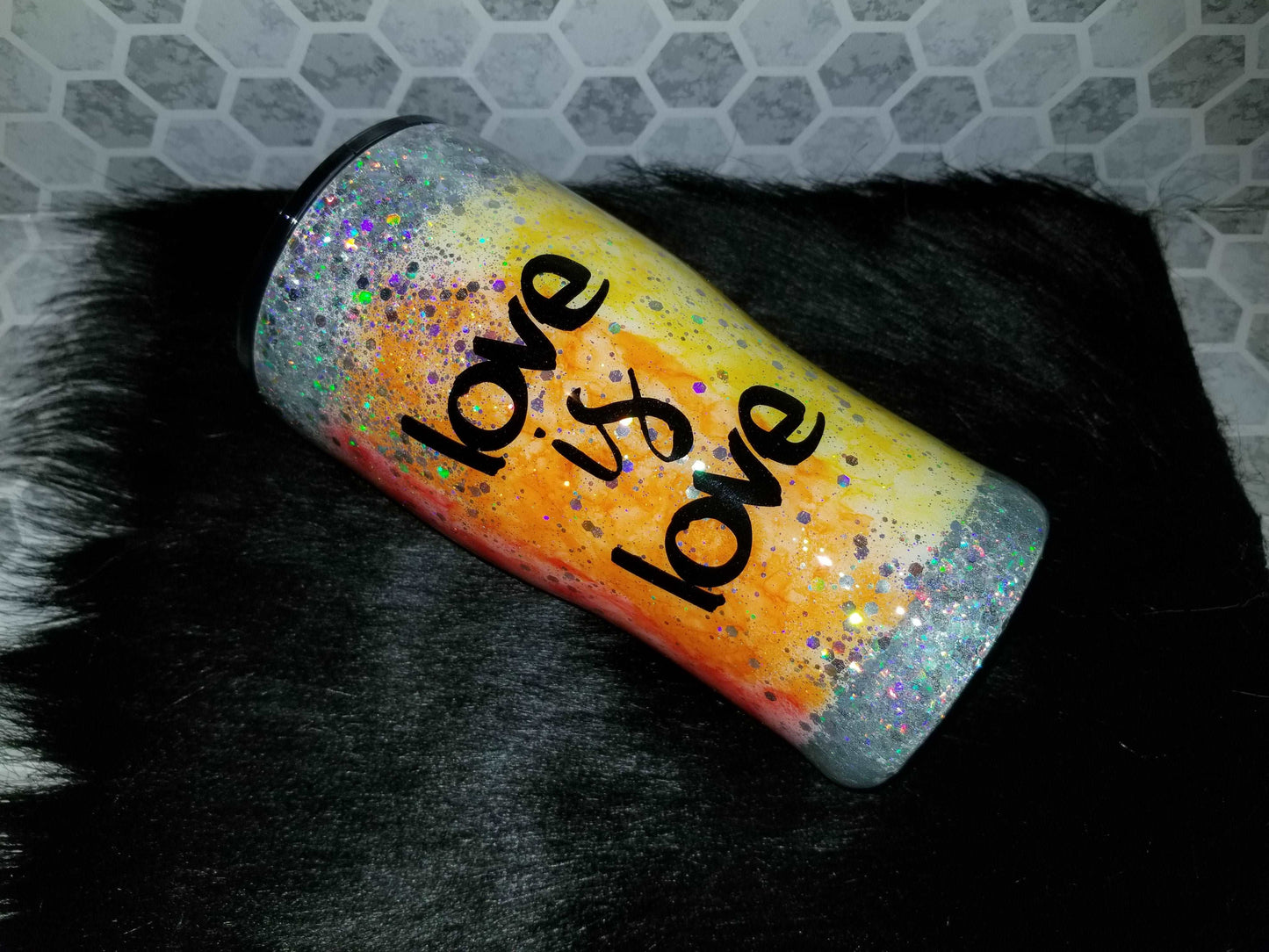 20 oz Love is Love rainbow tumbler