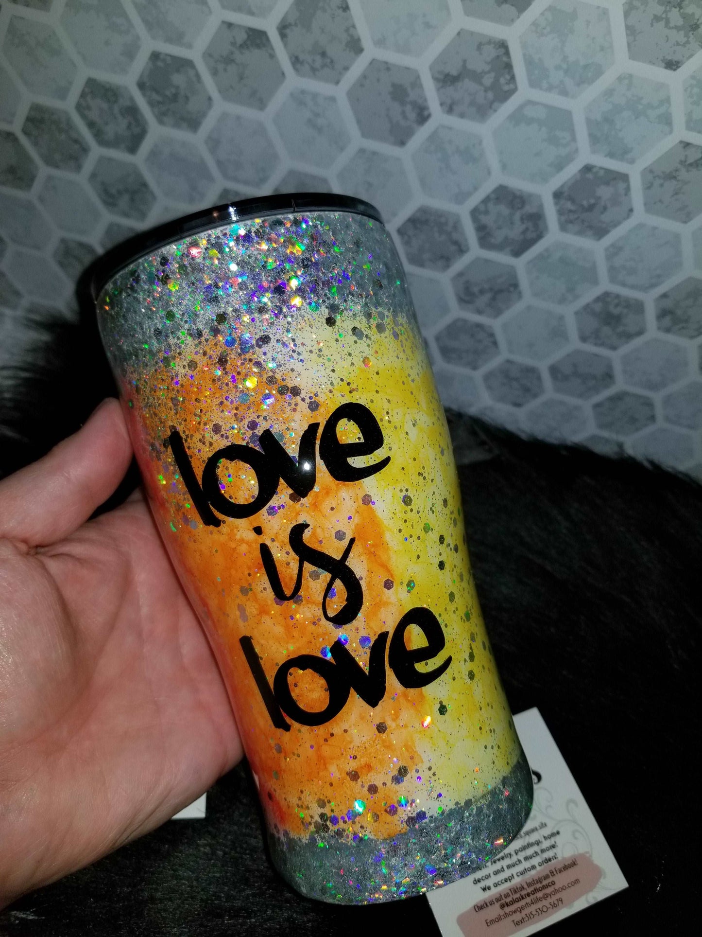 20 oz Love is Love rainbow tumbler