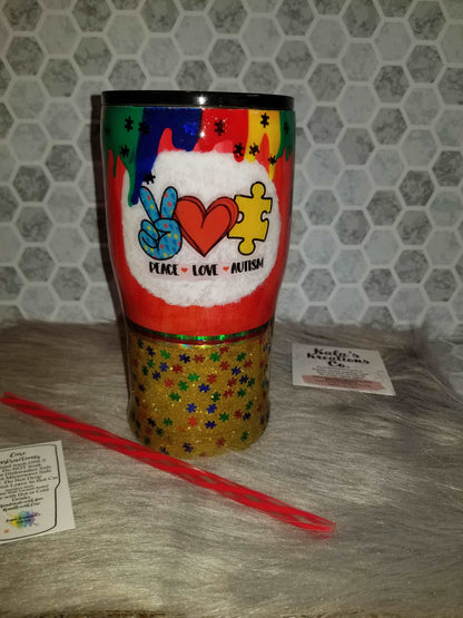 20oz Autism puzzle piece tumbler