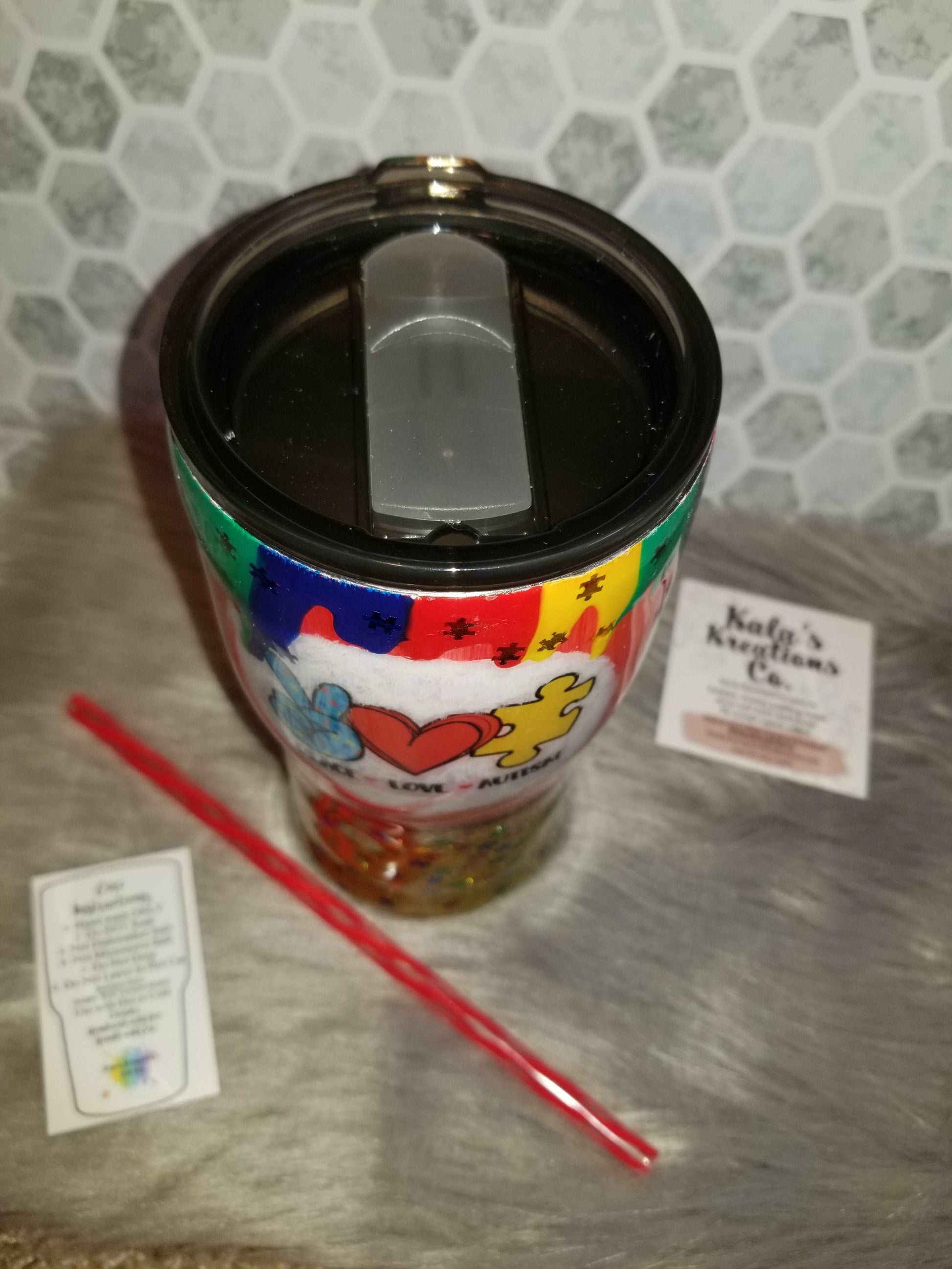 20oz Autism puzzle piece tumbler