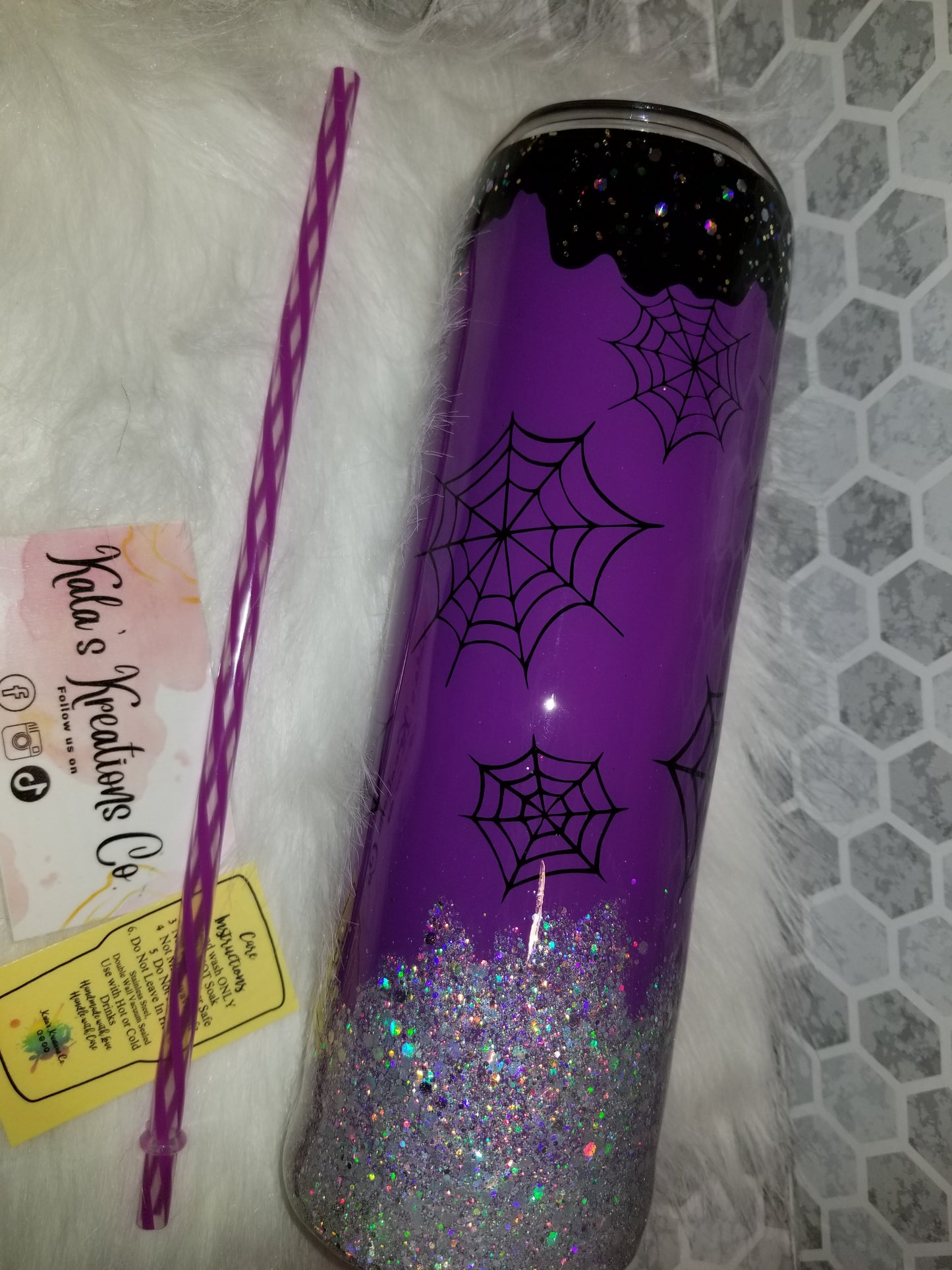 30 oz HP ice cream co spider web tumbler