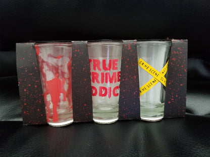Set of 3-True Crime shot glasses