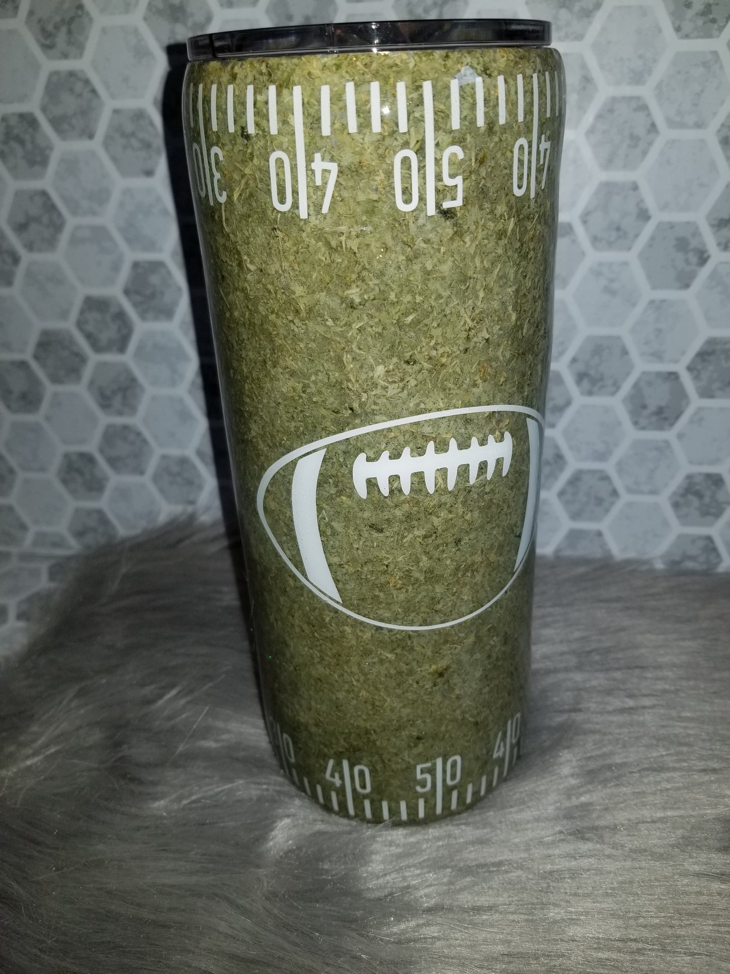 30oz football field tumbler