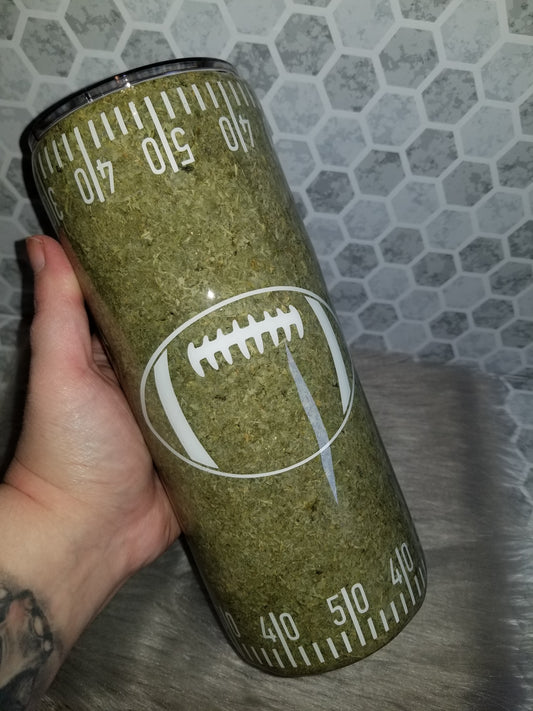 30oz football field tumbler