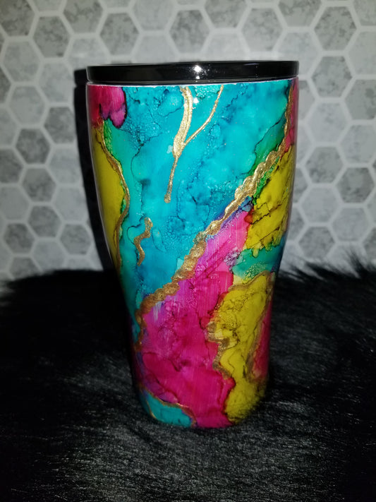 20oz colorful gold gem tumbler